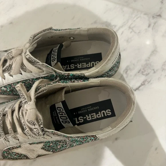 Golden Goose Glitter Sneakers - Silver Blue and Green - Picture 4 of 7